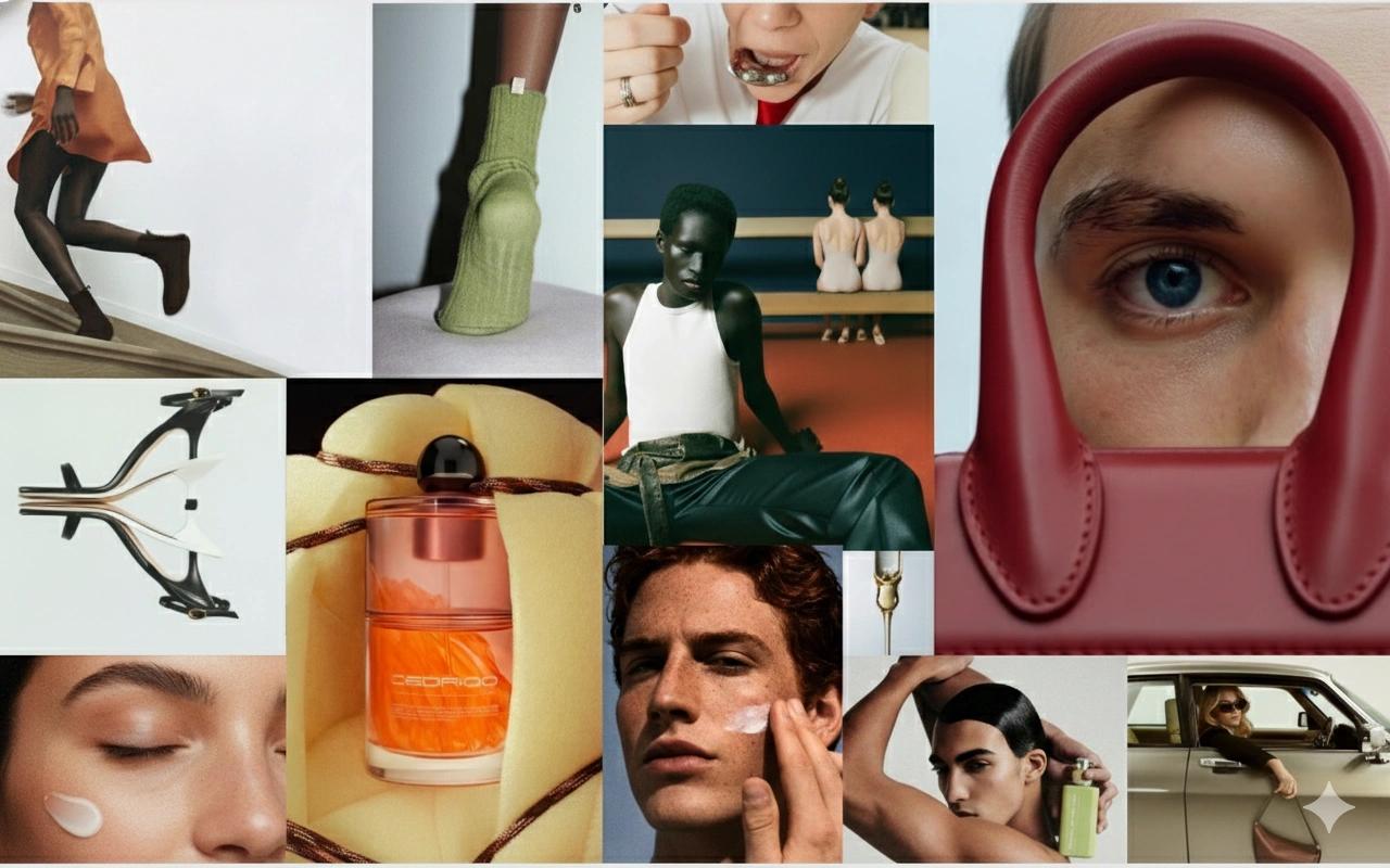 Colagem de design de marca do Venngage Studio com visuais de qualidade editorial